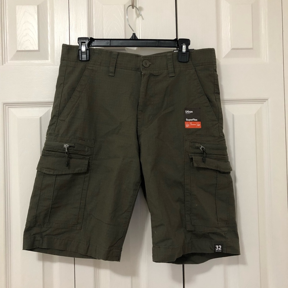 Dark green cargo shorts